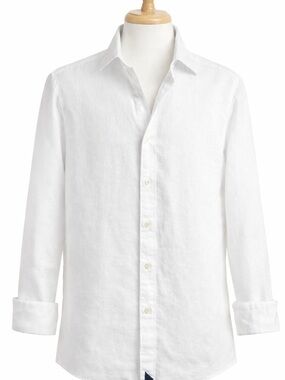 UNTUCKit 100% Linen Button Down Shirt – White Slim Fit Small